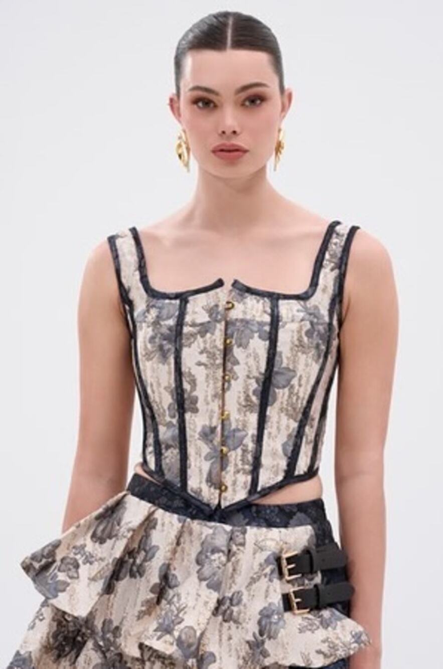 Akira NWT Gorgeous Corset Top Floral print Size M